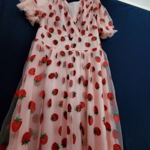Strawberry 1950's swing dress